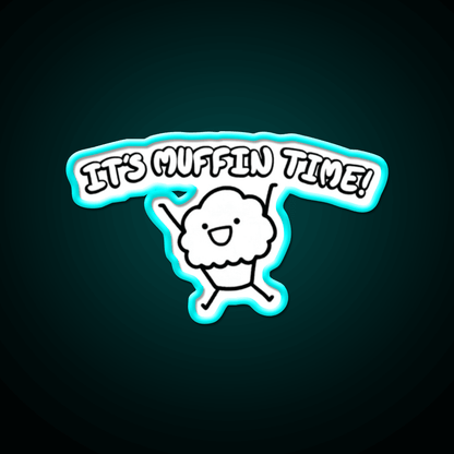 It S Muffin Time Cute Cartoon Snack Food Led Neon Sign Rgb Color - Shineneon