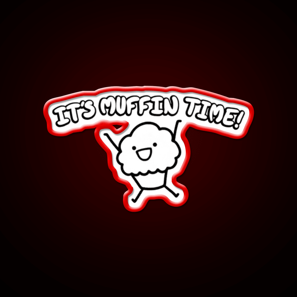 It S Muffin Time Cute Cartoon Snack Food Led Neon Sign Rgb Color - Shineneon