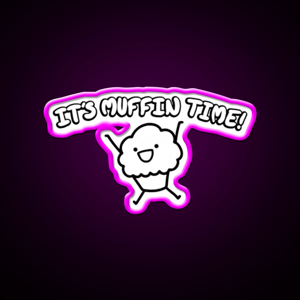 It S Muffin Time Cute Cartoon Snack Food Led Neon Sign Rgb Color - Shineneon