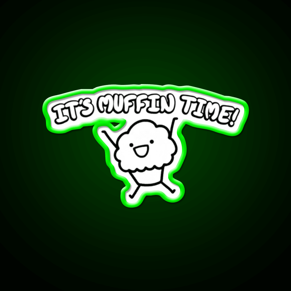 It S Muffin Time Cute Cartoon Snack Food Led Neon Sign Rgb Color - Shineneon