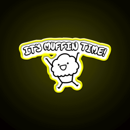 It S Muffin Time Cute Cartoon Snack Food Led Neon Sign Rgb Color - Custom LED neon sign front view