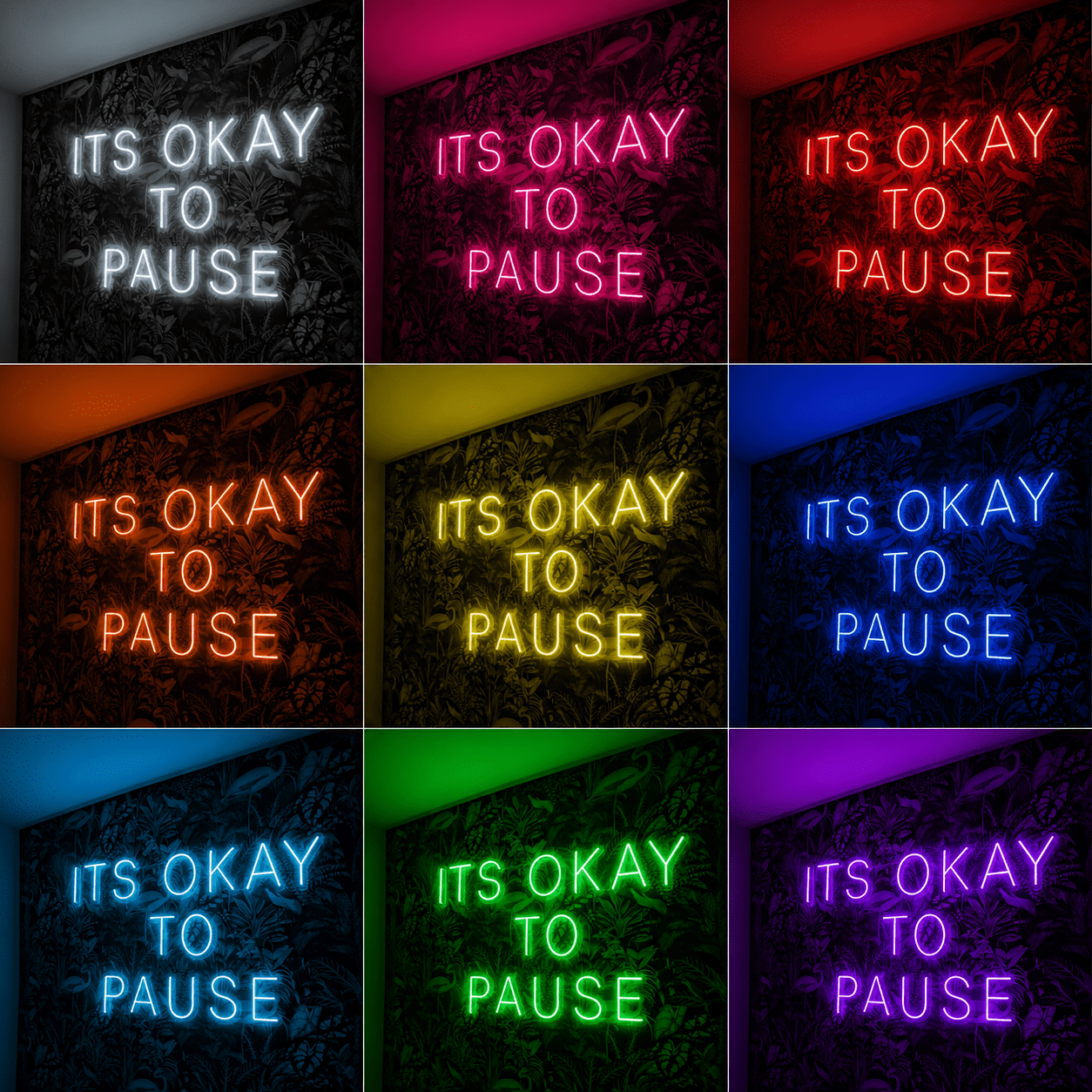 It S Okay To Pause Wall Decor LED Neon Sign - Shineneon