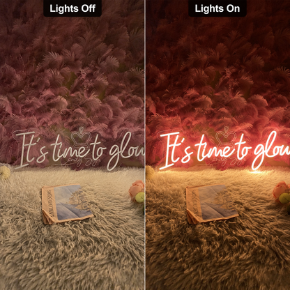 It S Time To Glou LED Neon Sign - 06 Day Night Comparison
