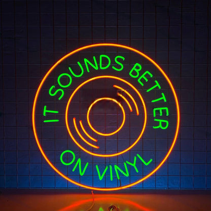 It Sounds Better On Vinyl Led Neon Sign 90s Podcast Music Club Light | Shineneon