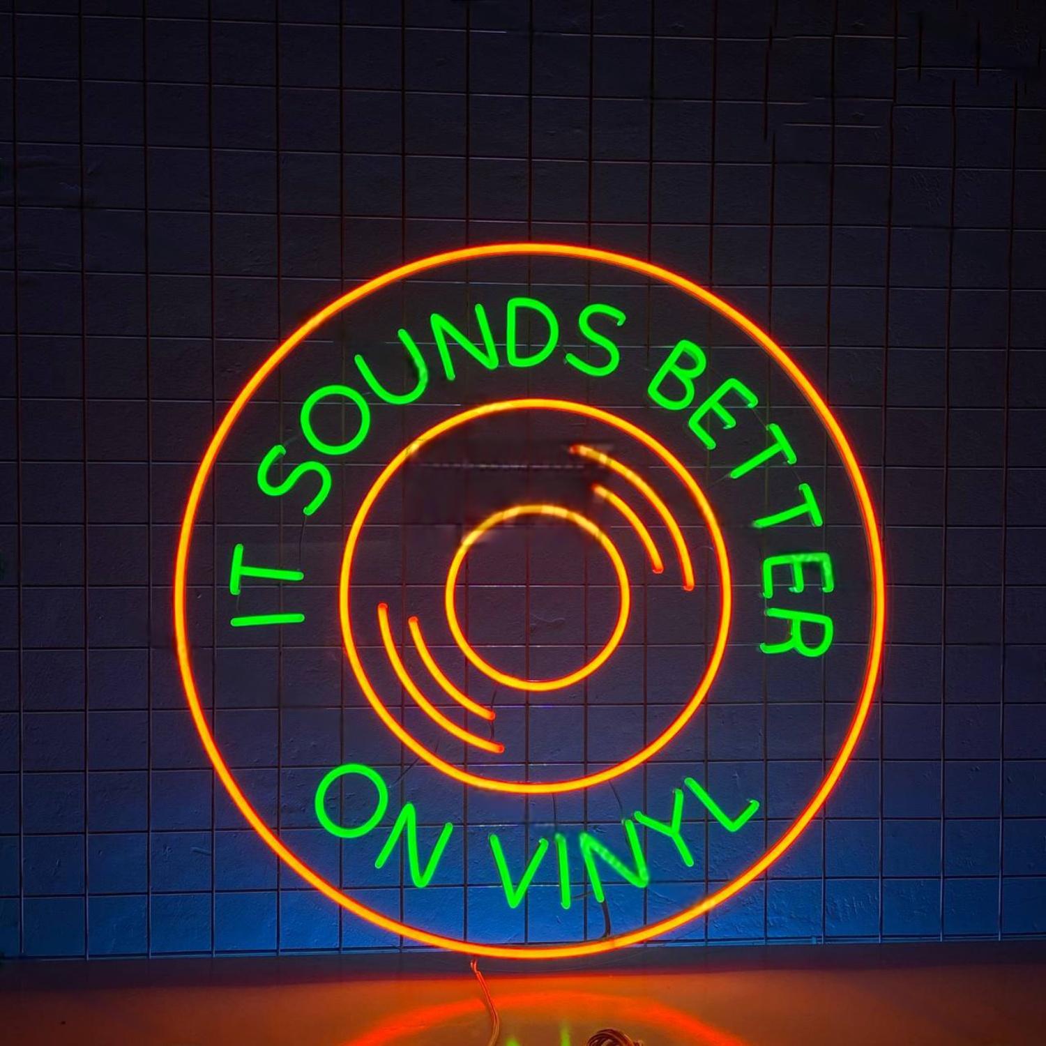 It Sounds Better On Vinyl Led Neon Sign 90s Podcast Music Club Light | Shineneon