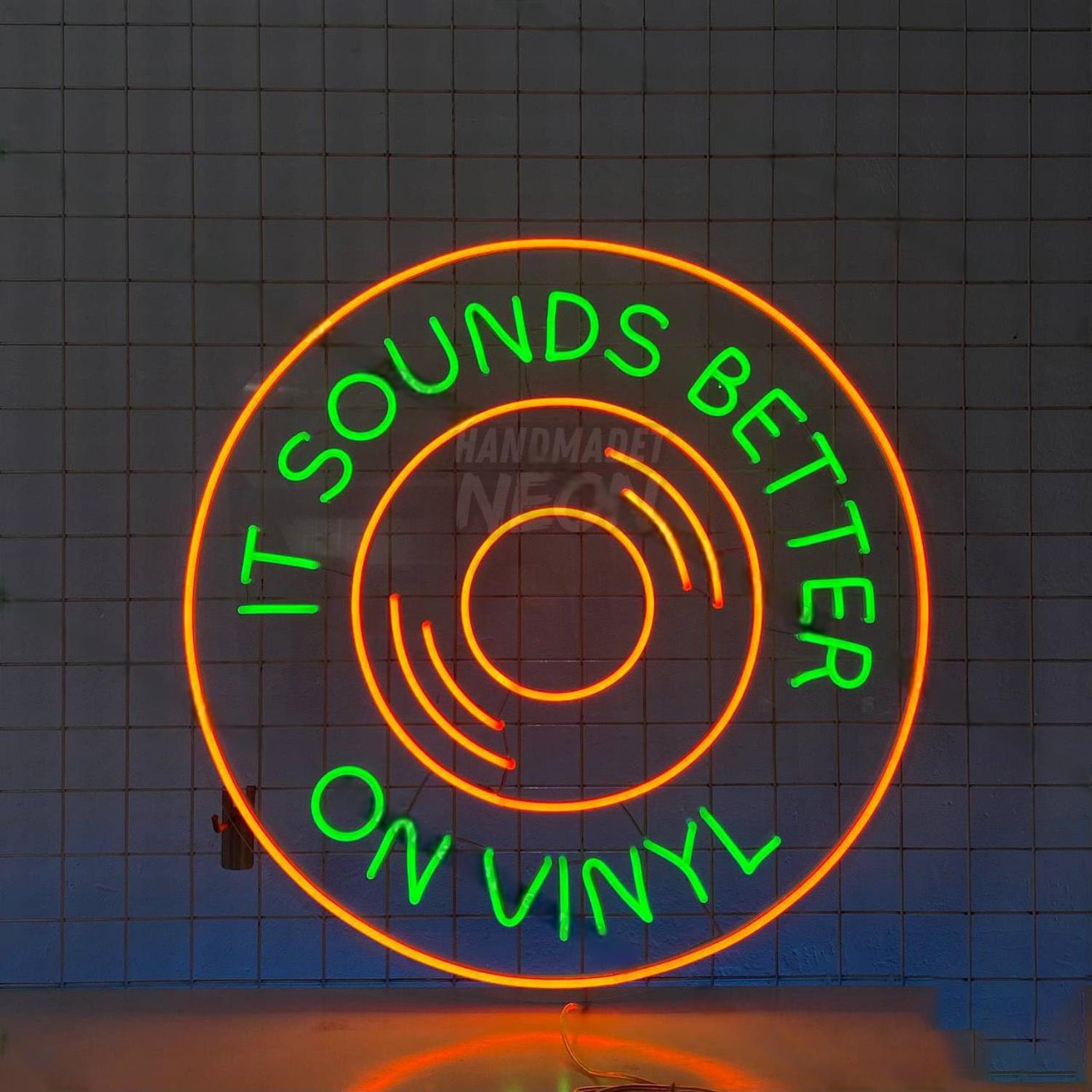 It Sounds Better On Vinyl Retro Record Player Led Neon Sign | Shineneon