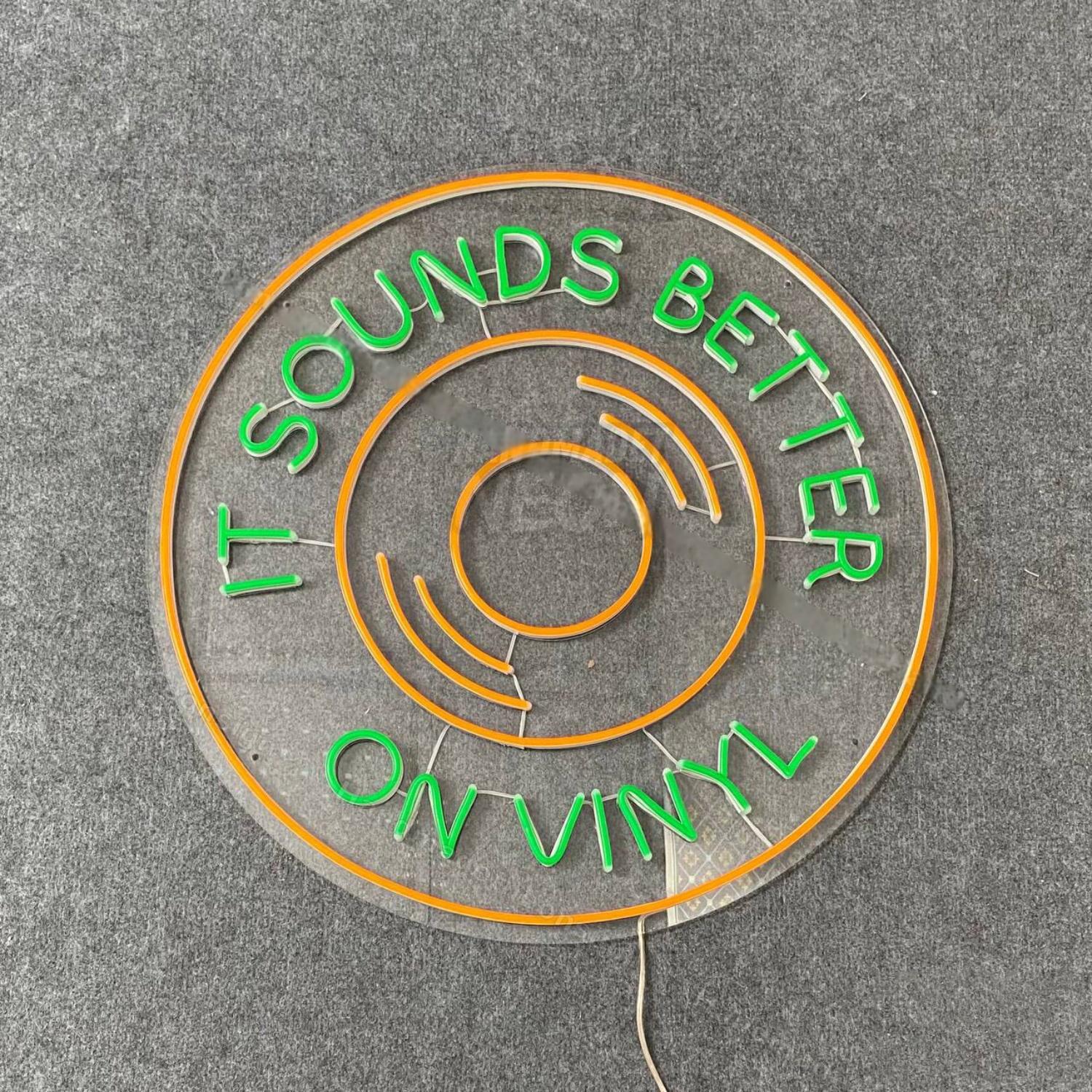 It Sounds Better On Vinyl Retro Record Player Led Neon Sign | Shineneon