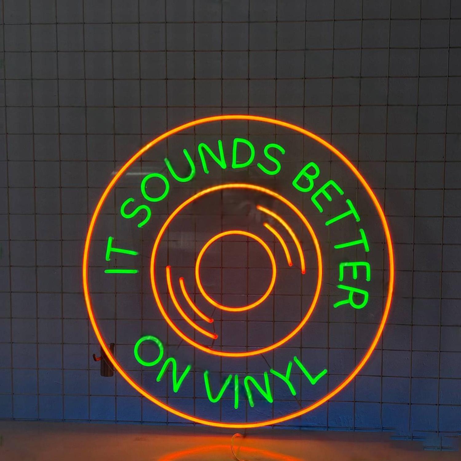 It Sounds Better On Vinyl Retro Record Player Led Neon Sign | Shineneon