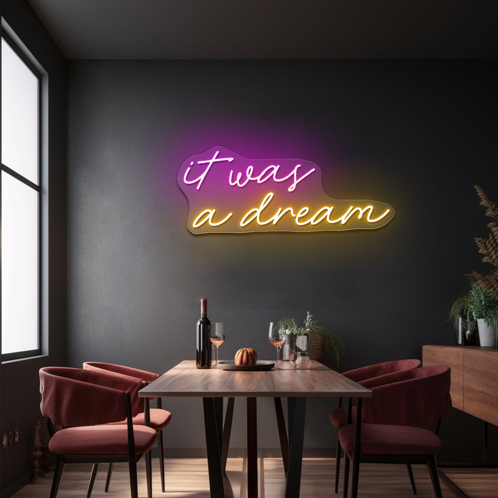 It Was All A Dream Neon Sign Wedding Neon Sign Neon Led Lights
