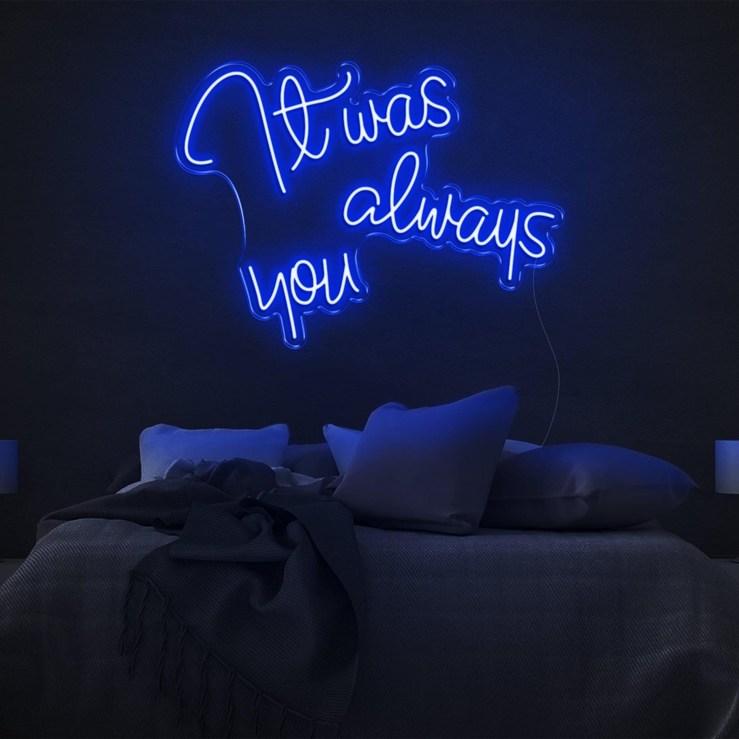 It Was Always You Bright Yellow Cursive Led Neon Sign For Bedroom Decor | Shineneon