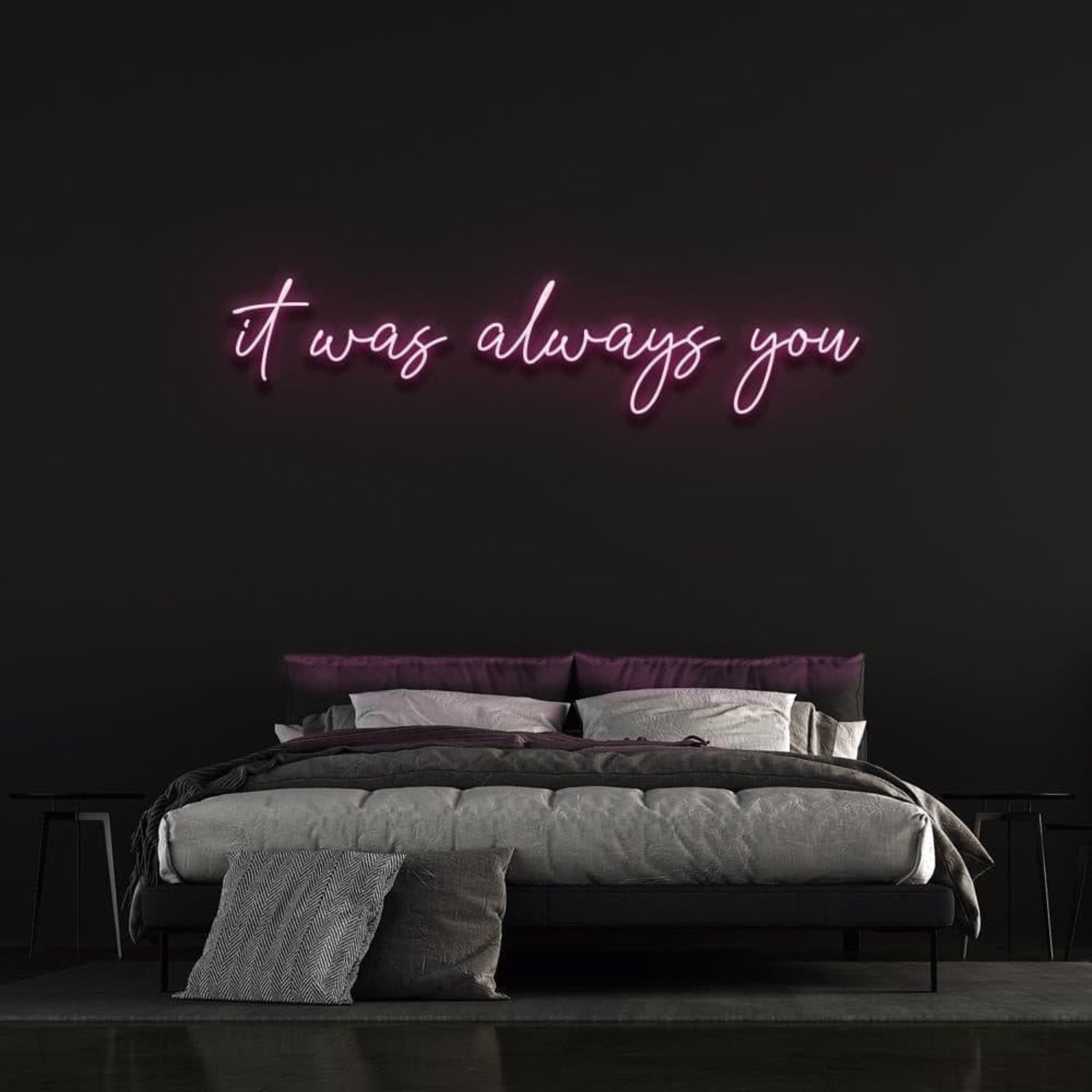 It Was Always You Light Blue Artful Led Neon Sign For Bedroom Wall Decor | Shineneon