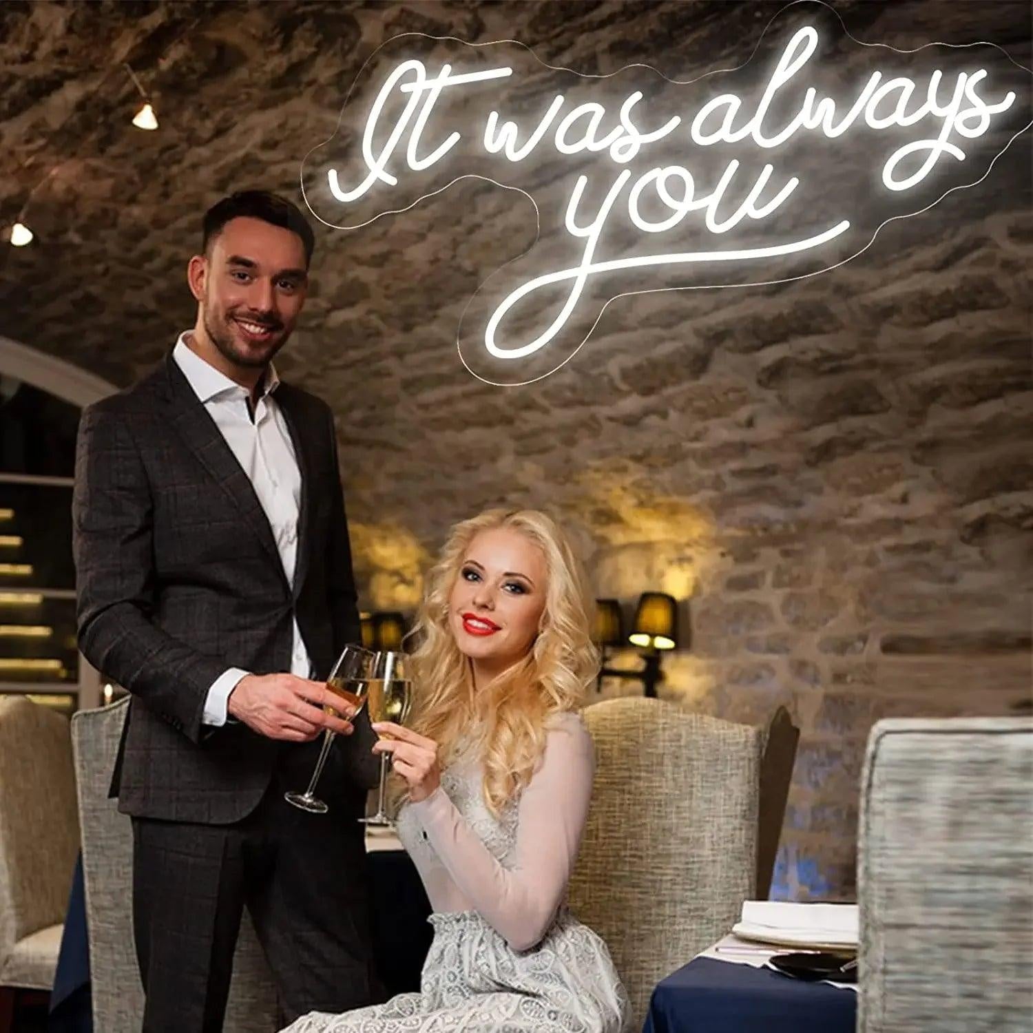It Was Always You White Led Neon Sign Romantic Script For Weddings Anniversaries - Shineneon