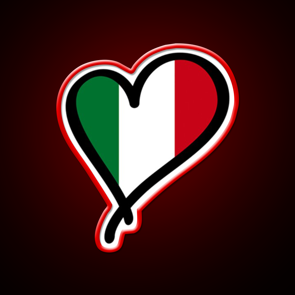 Italian Flag Heart Premium Fast Food Led Neon Sign For Burger Place Rgb Color