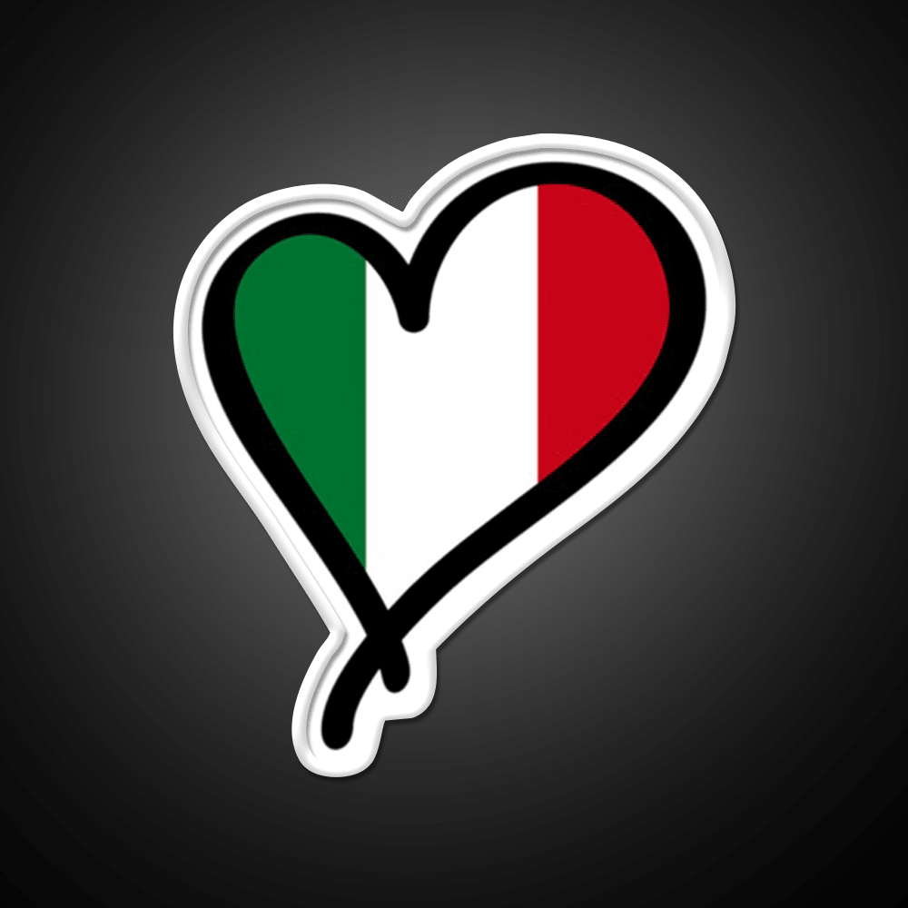 Italian Flag Heart Premium Fast Food Led Neon Sign For Burger Place Rgb Color - Shineneon