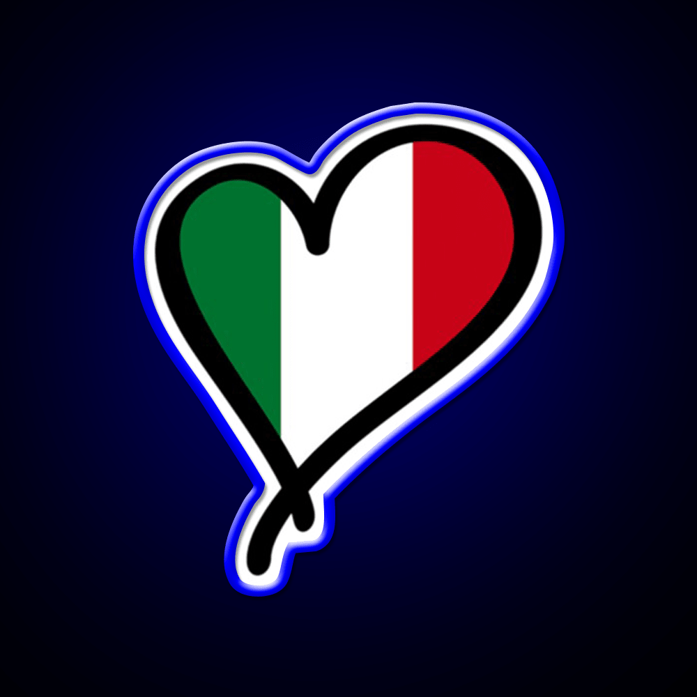 Italian Flag Heart Premium Fast Food Led Neon Sign For Burger Place Rgb Color - Shineneon