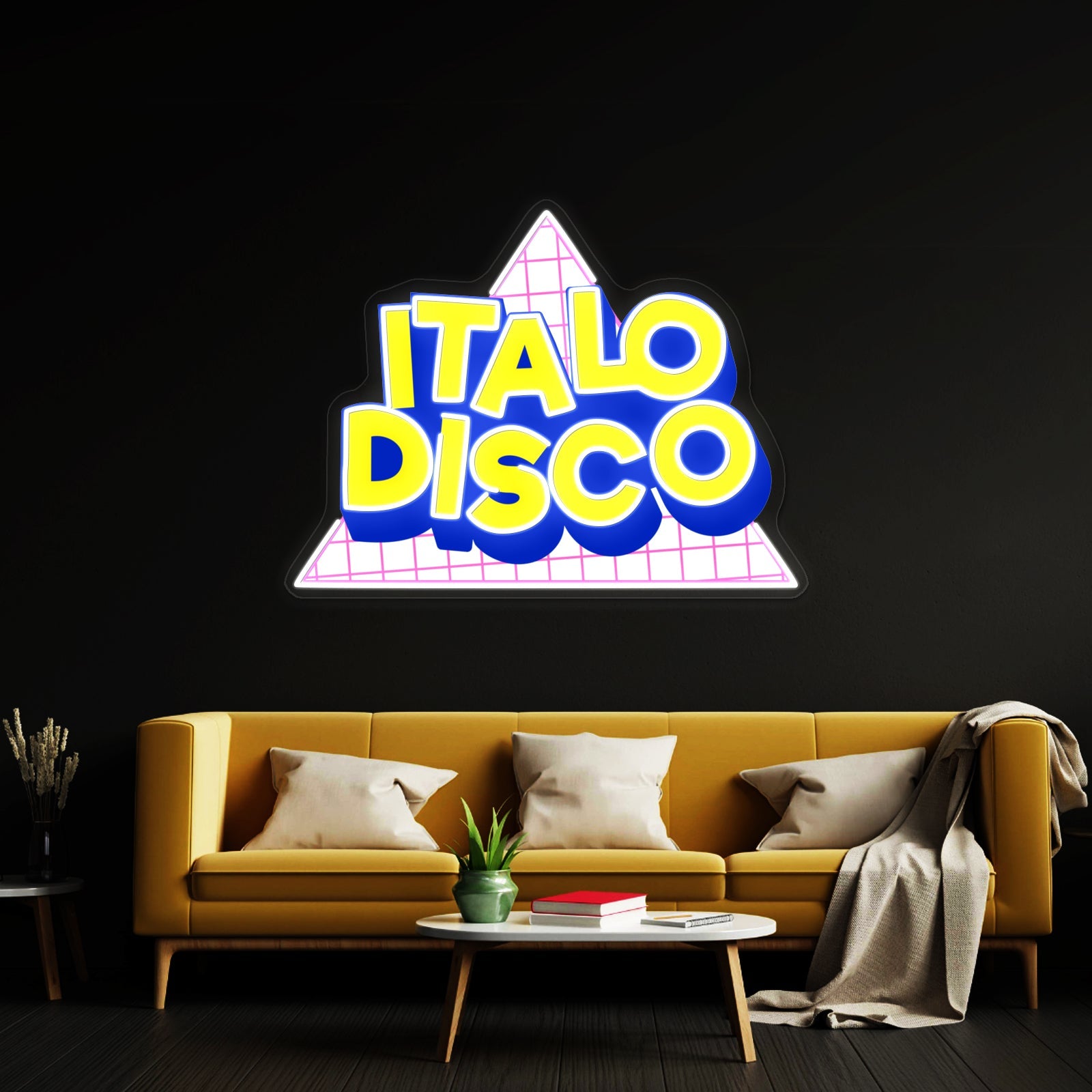 Italo Disco Original Art Synth Pop Shirt Artwork Room Lights Neon - Shineneon