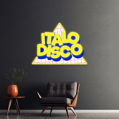 Italo Disco Original Art Synth Pop Shirt Artwork Room Lights Neon - Shineneon