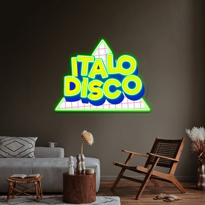 Italo Disco Original Art Synth Pop Shirt Artwork Room Lights Neon - Shineneon