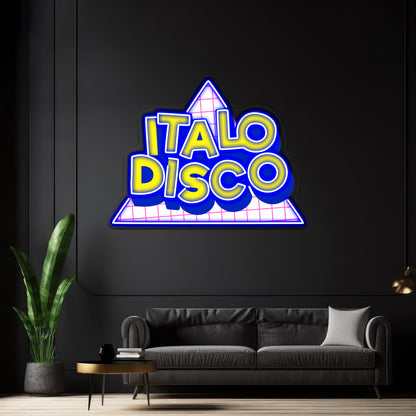 Italo Disco Original Art Synth Pop Shirt Artwork Room Lights Neon