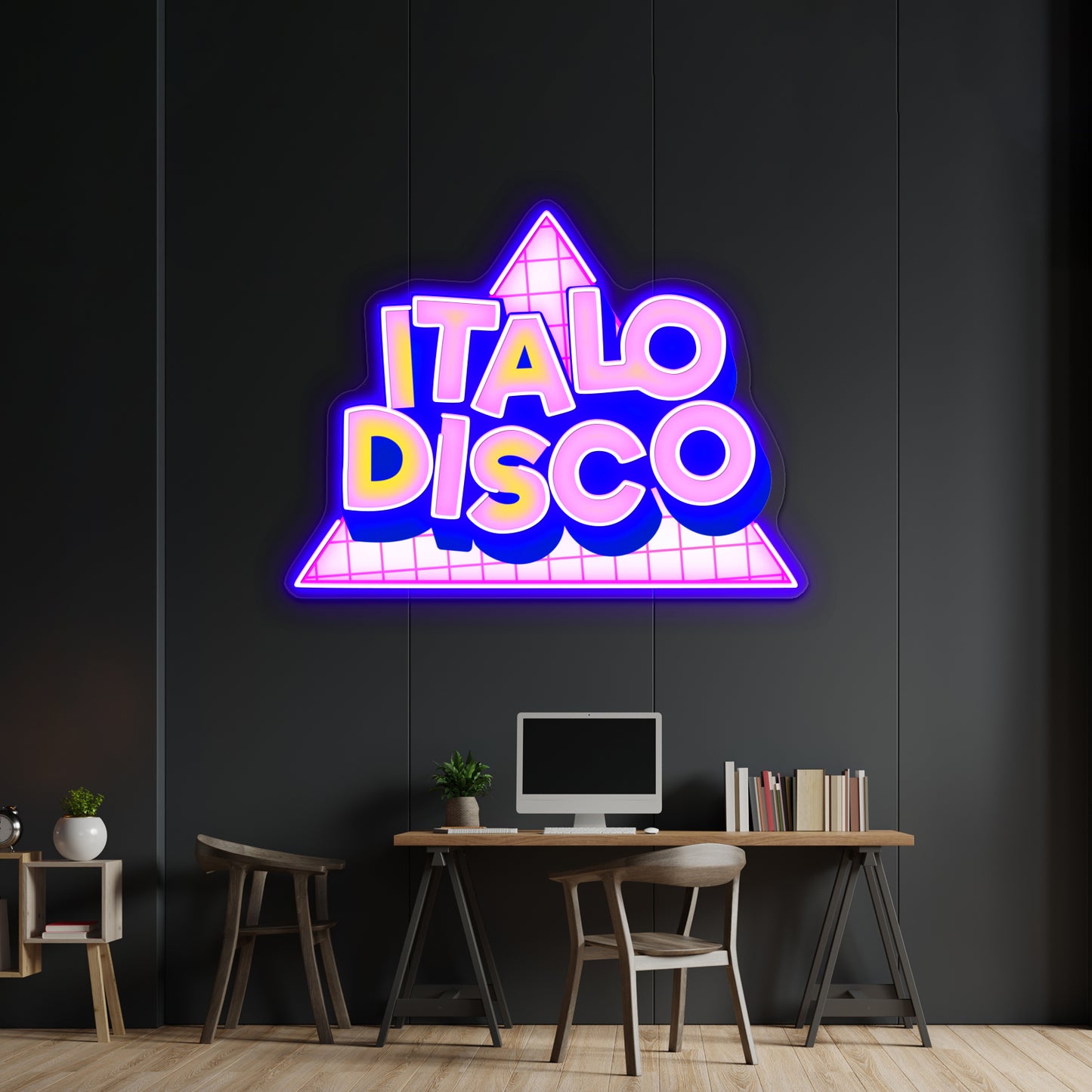 Italo Disco Original Art Synth Pop Shirt Artwork Room Lights Neon