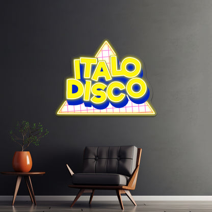 Italo Disco Original Art Synth Pop Shirt Artwork Room Lights Neon