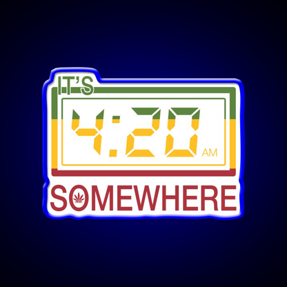 Its 420 Somewhere Hemp Inspired Green Leaf Led Neon Sign Rgb Color - LED neon sign view 5