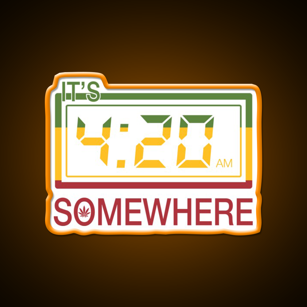 Its 420 Somewhere Hemp Inspired Green Leaf Led Neon Sign Rgb Color - LED neon sign view 6