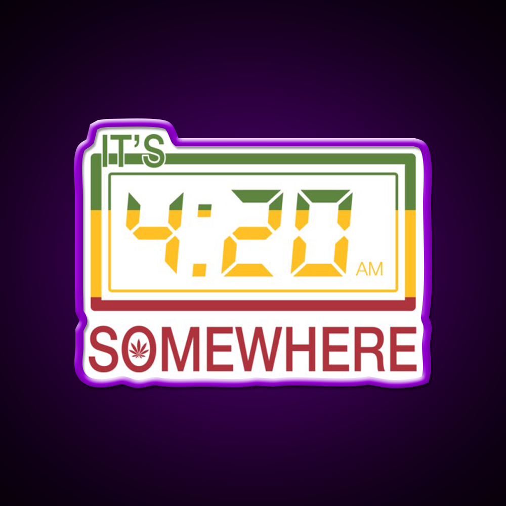Its 420 Somewhere Hemp Inspired Green Leaf Led Neon Sign Rgb Color - LED neon sign view 9