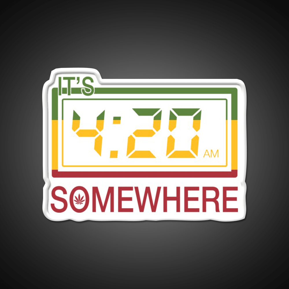 Its 420 Somewhere Hemp Inspired Green Leaf Led Neon Sign Rgb Color - Shineneon
