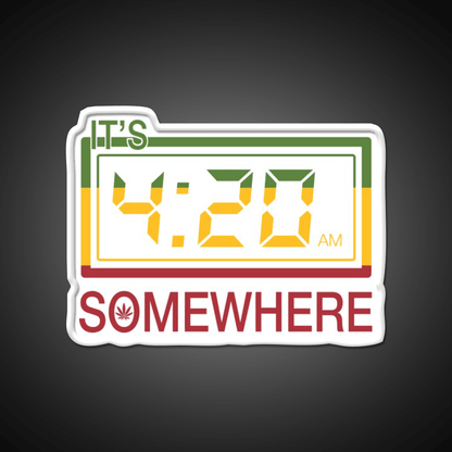 Its 420 Somewhere Hemp Inspired Green Leaf Led Neon Sign Rgb Color - Shineneon