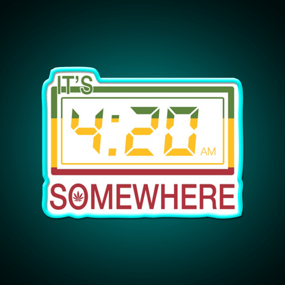 Its 420 Somewhere Hemp Inspired Green Leaf Led Neon Sign Rgb Color - Shineneon