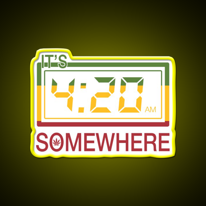 Its 420 Somewhere Hemp Inspired Green Leaf Led Neon Sign Rgb Color - LED neon sign view 7
