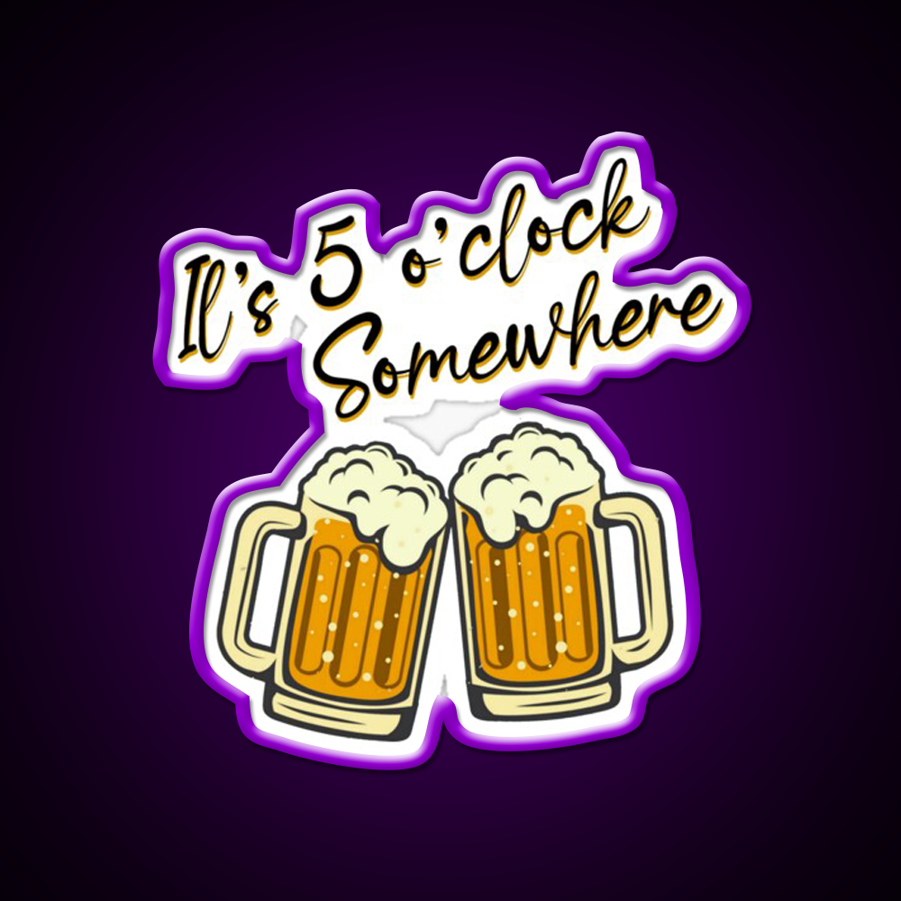 Its 5 Oclock Somewhere Cocktail Bar Decor Led Neon Sign Rgb Color - LED neon sign view 9