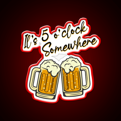 Its 5 Oclock Somewhere Cocktail Bar Decor Led Neon Sign Rgb Color - Shineneon