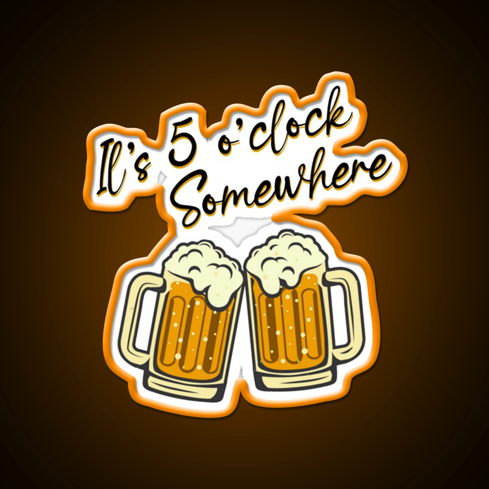 Its 5 Oclock Somewhere Cocktail Bar Decor Led Neon Sign Rgb Color - Shineneon