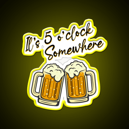 Its 5 Oclock Somewhere Cocktail Bar Decor Led Neon Sign Rgb Color - Shineneon