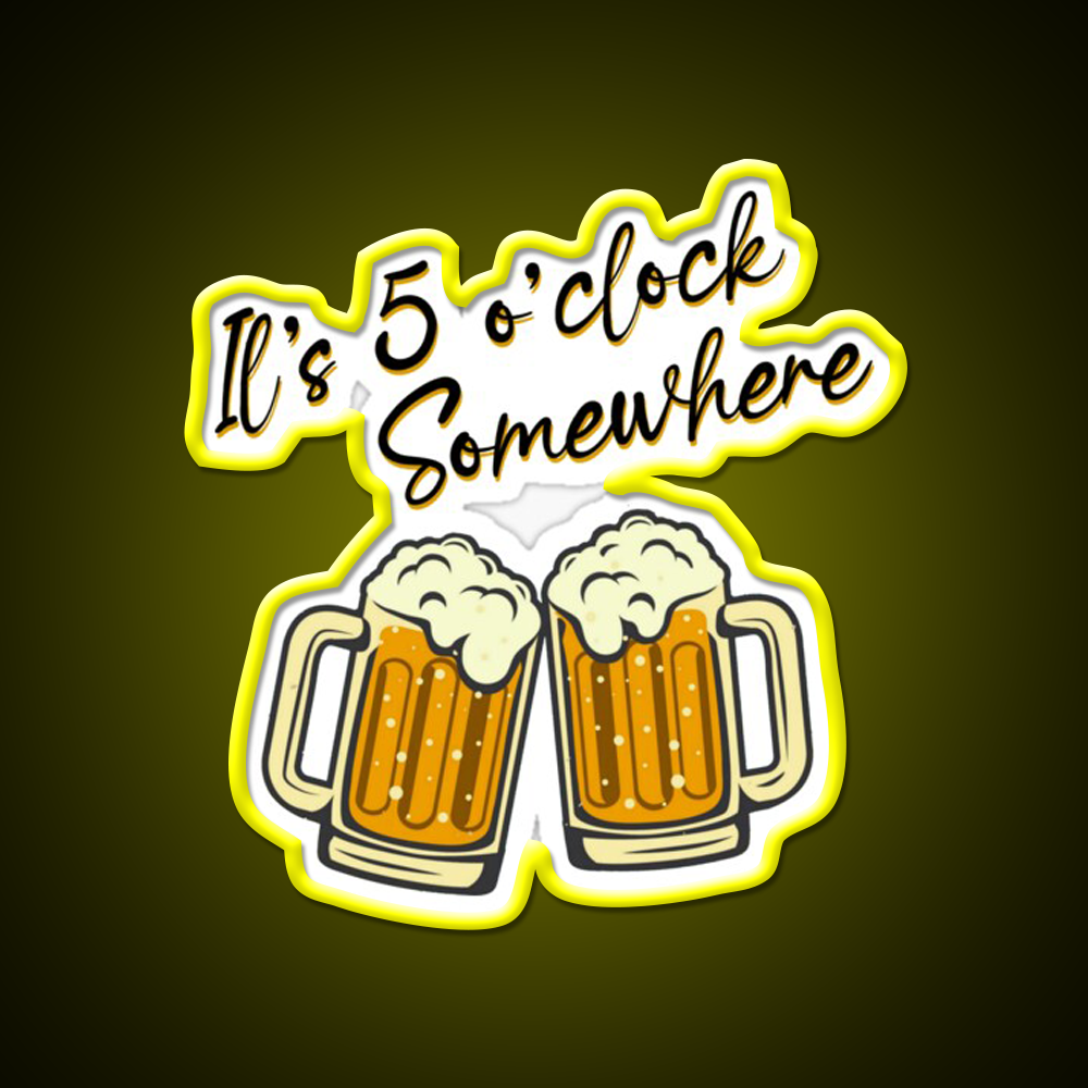 Its 5 Oclock Somewhere Cocktail Bar Decor Led Neon Sign Rgb Color - LED neon sign view 7