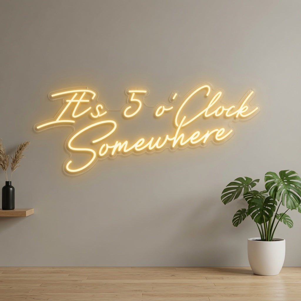 It's 5 O'clock Somewhere LED Neon Sign Wall Neon Sign - Shineneon