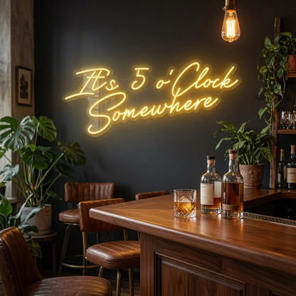 It's 5 O'clock Somewhere LED Neon Sign Wall Neon Sign - Shineneon