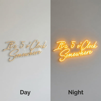 It's 5 O'clock Somewhere LED Neon Sign Wall Neon Sign - Shineneon