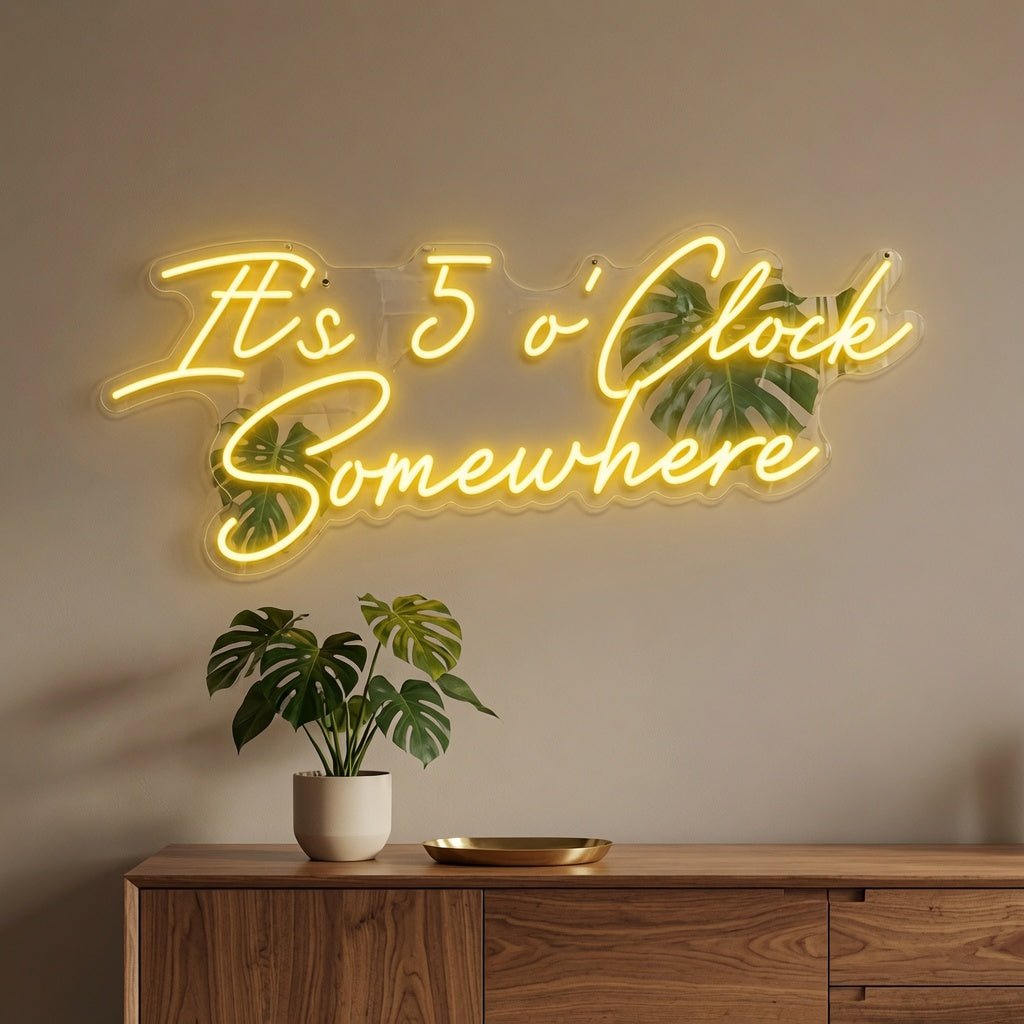 It's 5 O'clock Somewhere LED Neon Sign Wall Neon Sign - Shineneon