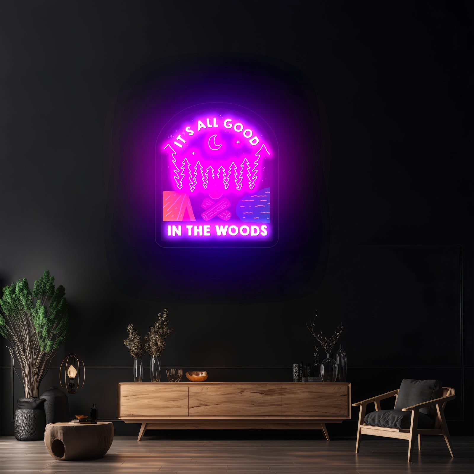 Its All Good In The Woods Artwork Led Signs
