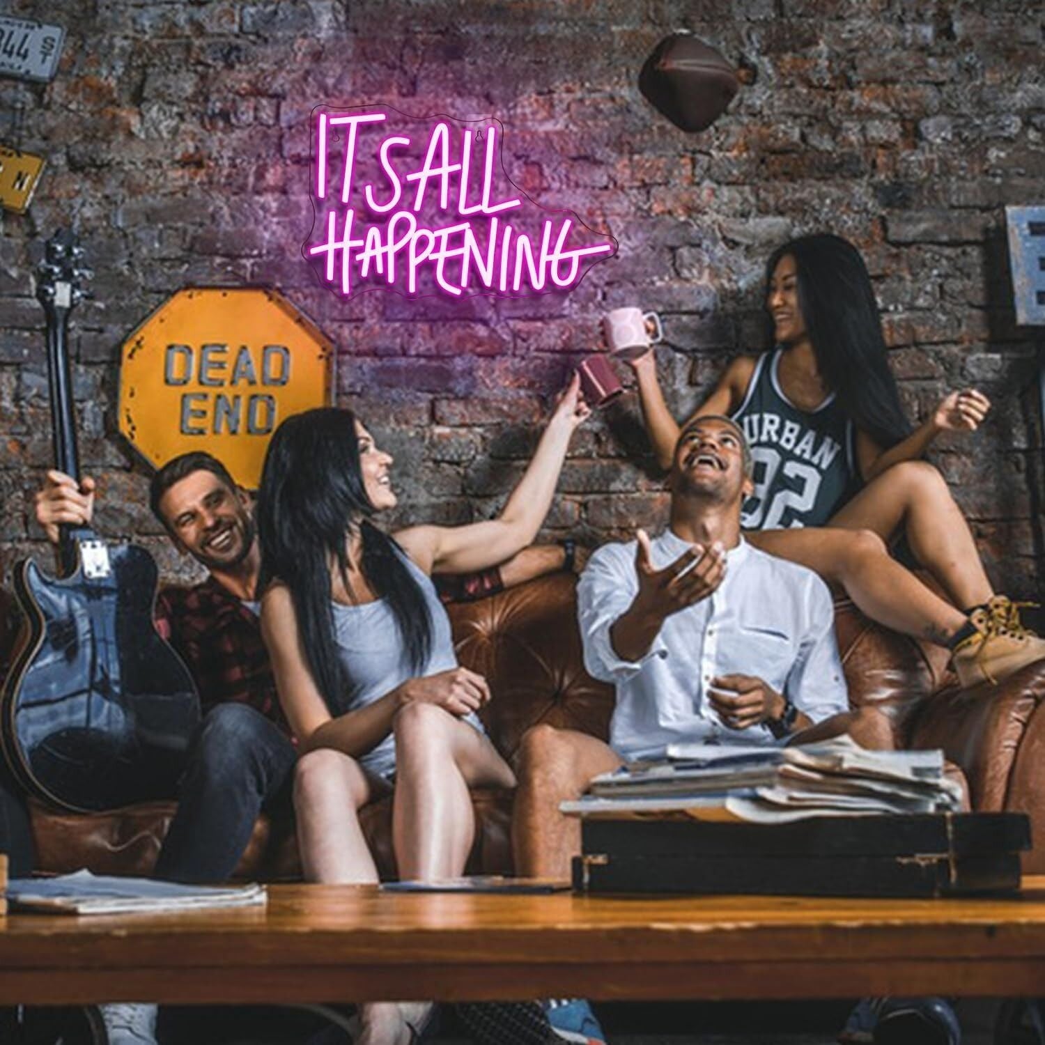 Its All Happening Deep Pink Neon Sign Party Vibes | Shineneon
