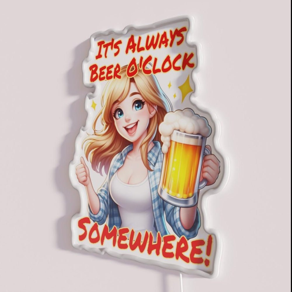 Its Always Beer Time Somewhere Rgb Led Neon Sign - Shineneon