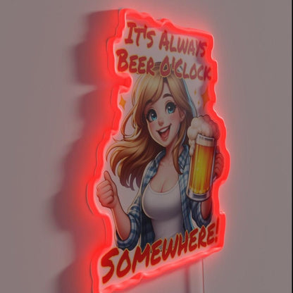 Its Always Beer Time Somewhere Rgb Led Neon Sign - Shineneon