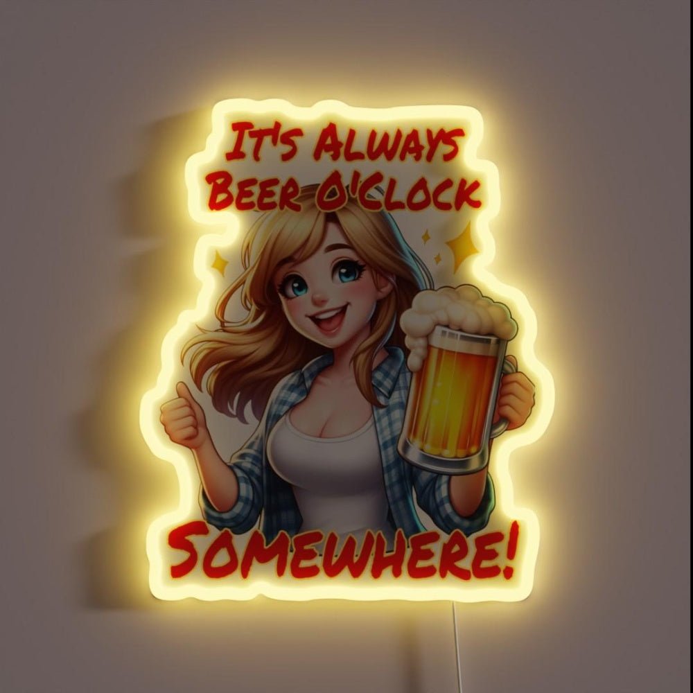 Its Always Beer Time Somewhere Rgb Led Neon Sign - Shineneon