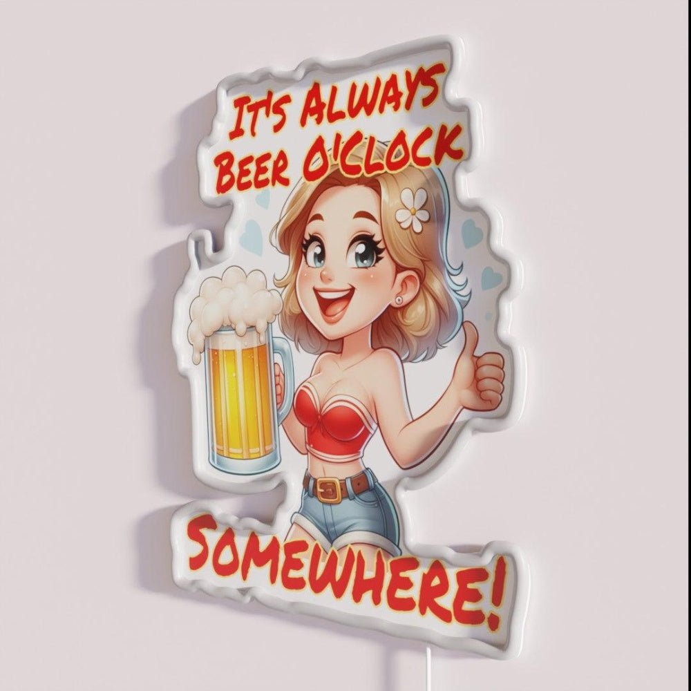 Its Always Beer Time Somewhere Rgb Led Neon Sign Bar Decor - Shineneon
