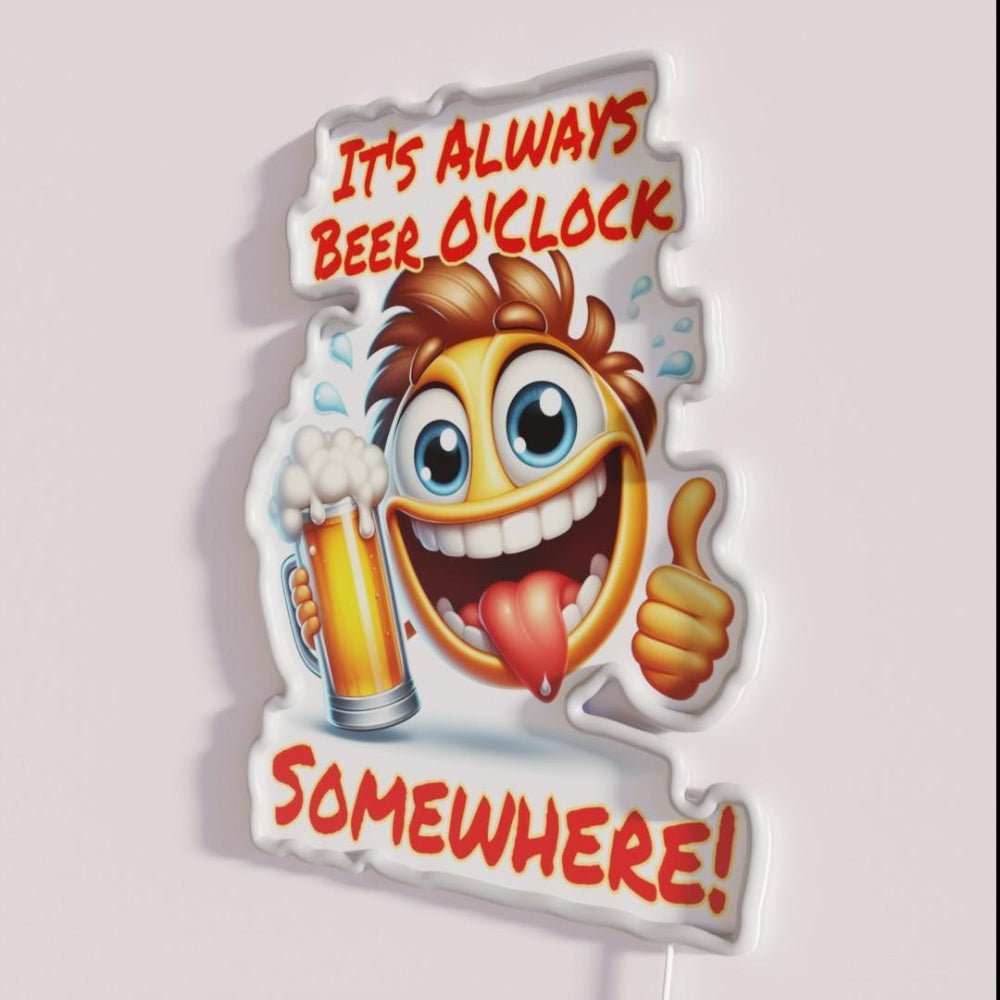 Its Always Beer Time Somewhere Rgb Led Neon Sign Restaurant Wall Art - Shineneon