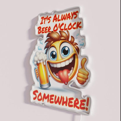 Its Always Beer Time Somewhere Rgb Led Neon Sign Restaurant Wall Art - Shineneon