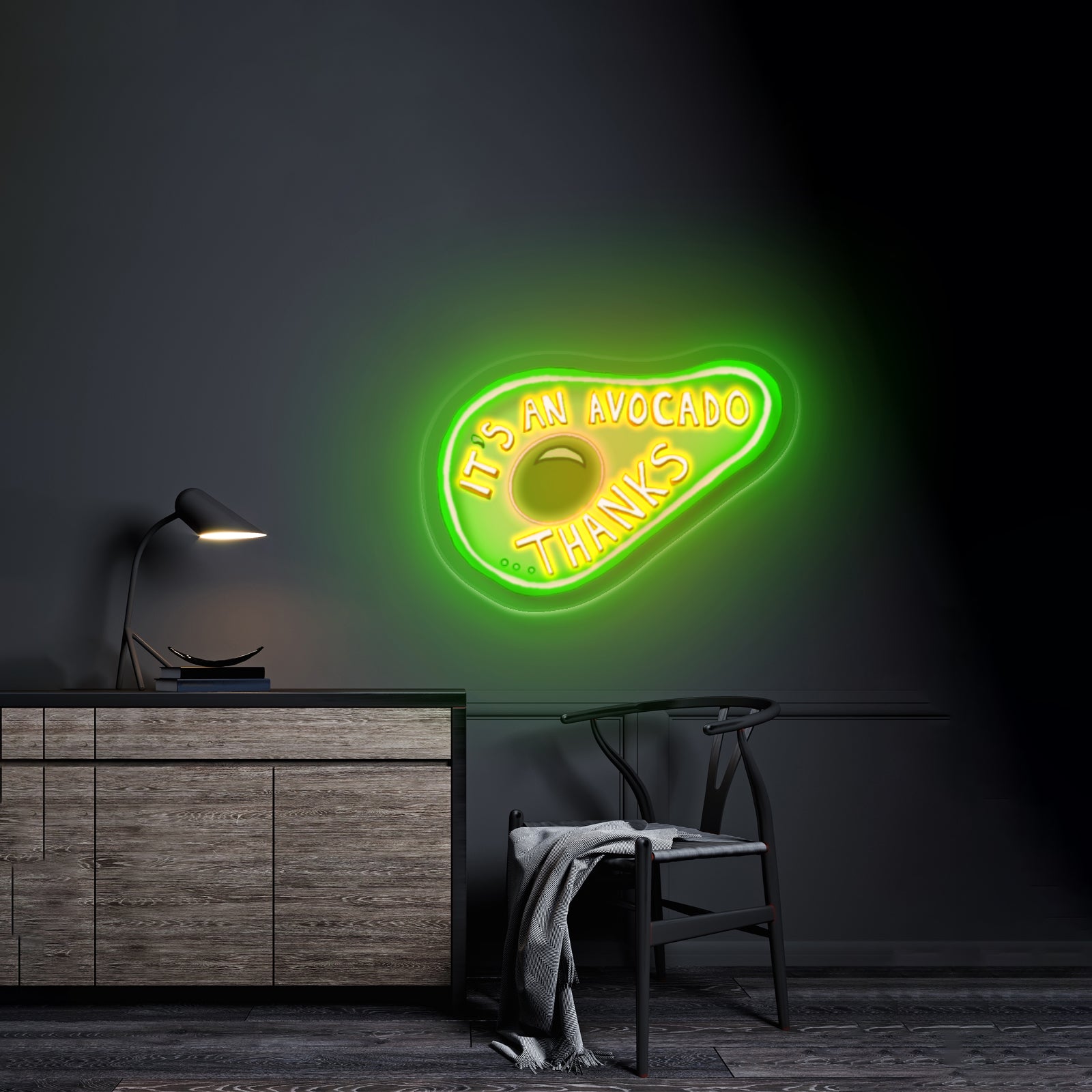 Its An Avocado Thanks Artwork Neon Halloween Sign